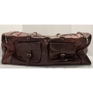 Vintage ATC Leather Canvas Lined Duffel Bag Heavy Duty USA Hardware
